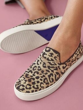 Rothy's The Original Slip On Sneaker Leopard Cheetah Animal Print Size 7